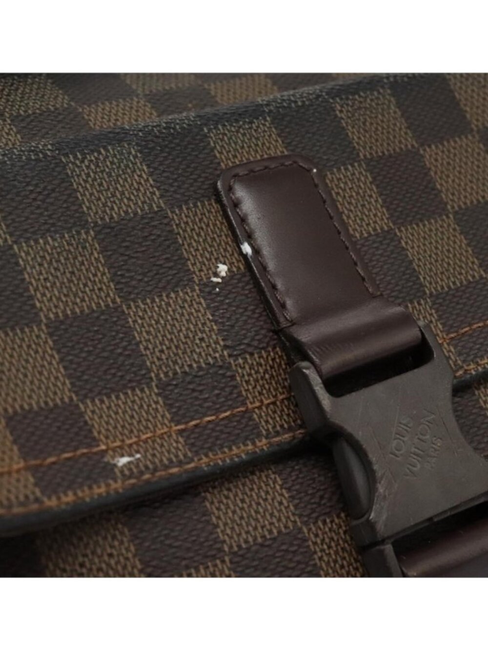 Authentic LOUIS VUITTON Damier Ebene Pochette Merwiel Shoulder Bag N51127 LV - Picture 11 of 16